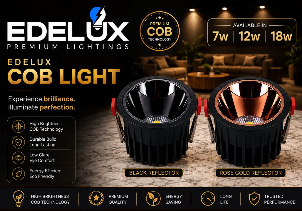 EDELUX COB Light — High Brightness COB Technology in Black and Rose Gold